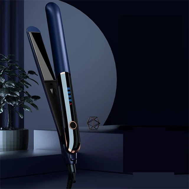 Custom Logo 2 in 1 Hair Tool Treatment Diamond Machine Straightening Wide Plate Iron Curler Power Cord Hair Straightener