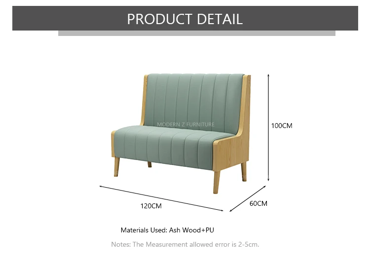High Back Modern Sofa Set Furniture PU Fabric Upholstery Wood Frame Cafe Sofa Booth Seating Restaurant Dinner Sofa