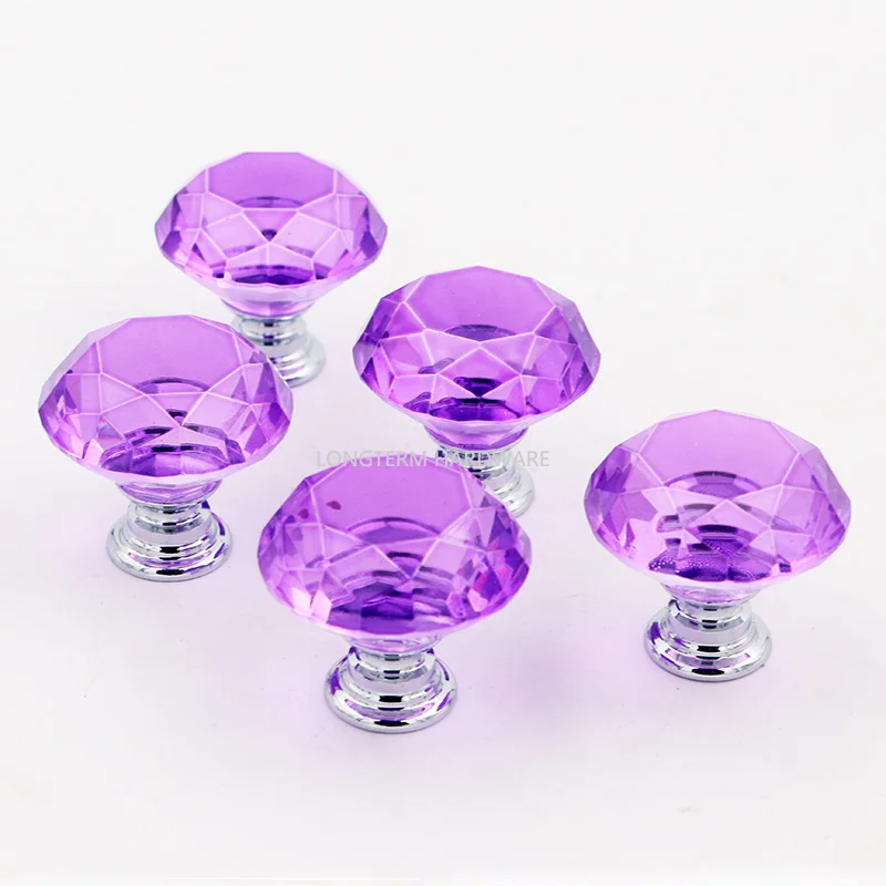 Best selling crystal diamond handle knob cabinet cupboard knob pull various colors decorative handle knob