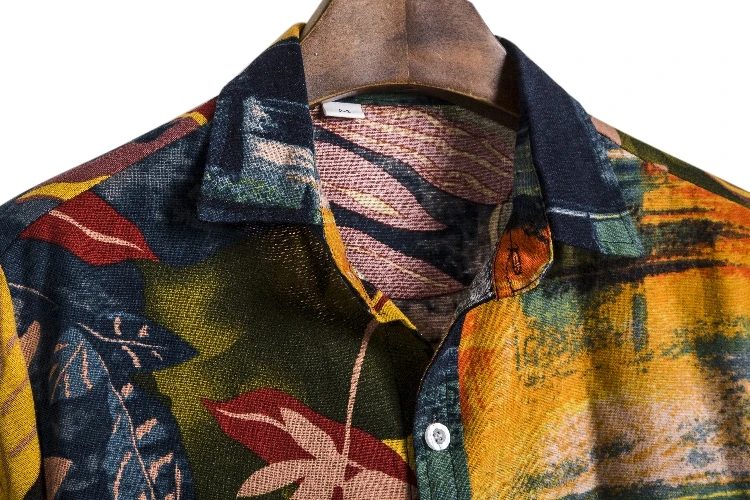 
China Factory Wholesale Eco-Friendly Flower Leaf Mens Hawaiian Beach Wear Floral Shirts For Men 