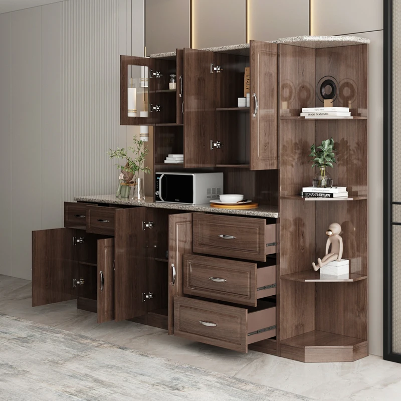 high quality brown kitchen cabinets sets mdf furniture wood kitchen cabinets design modern drawer base kitchen cabinet
