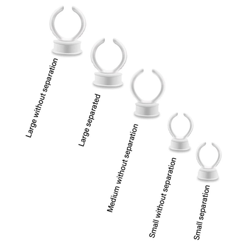 Disposable Tattoo Pigment Ring Holders Tattoo Ink 100pcs/bag Plastic White 5 Different Size