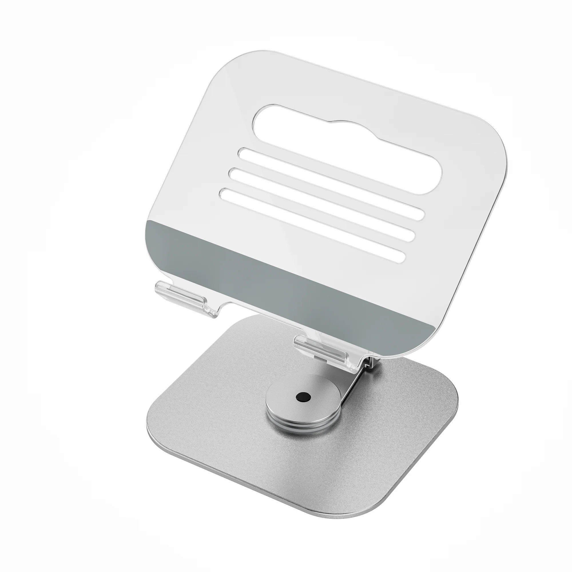 Clear Foldable Desktop Tablet Holder Portable folding Tablet Stand 360 degree rotation