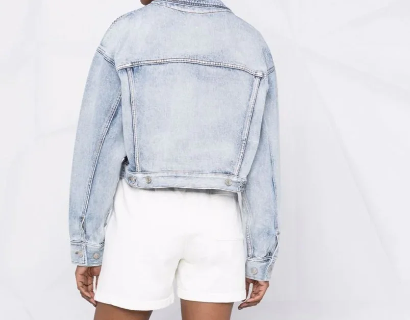 LILUO 2022  Special treatment snow wash vintage  style casual streetwear designers women denim jacket