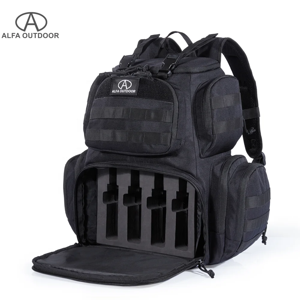 ALFA Large Range Bag Backpack Deluxe Shooting Range Backpack can hold 4 Handguns Mag Storage w/EVA Cradle