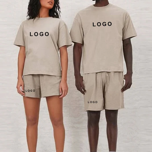 OEM High quality Custom Sport Wear Printing Casual unisex sweatsuit 2 piece set shorts Track Suits Jogger unisex tracksuits