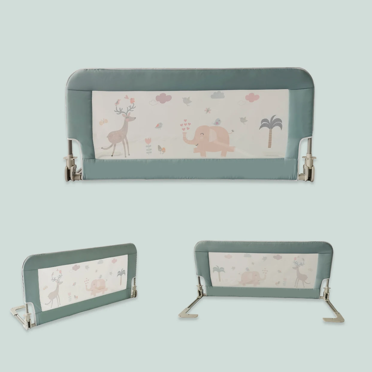 Aricare Wholesale 1.8m Kids Folding Bed Fence Supporters Side Safety Protection Rail For Toddlers Baby Barrier Guard Bail