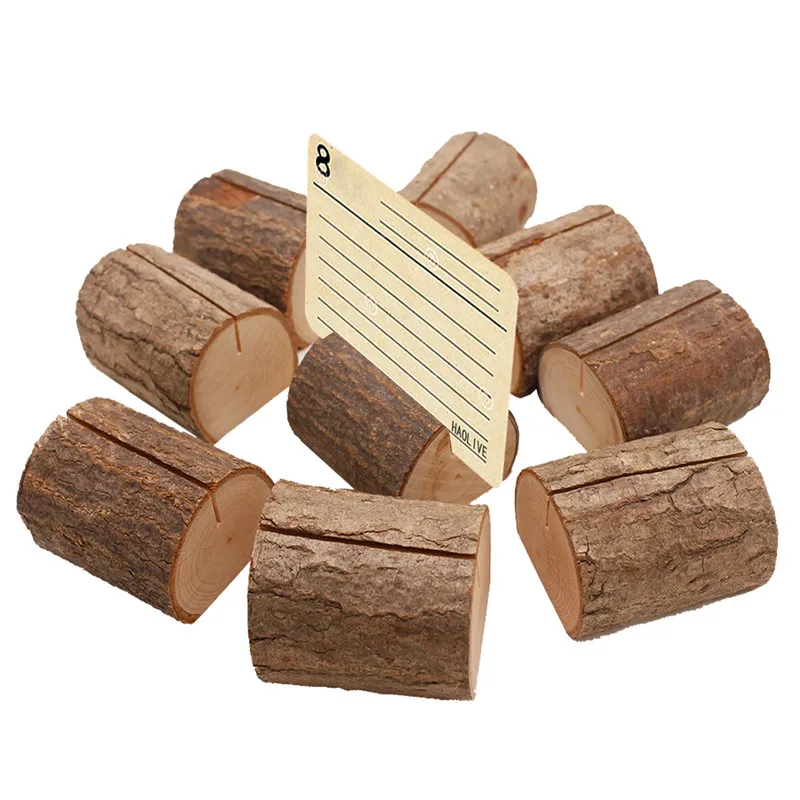 Big Size Tree Stump Wooden Cards Holder School Office Supplies Wedding Party Message Folder Place Card Photo Holder