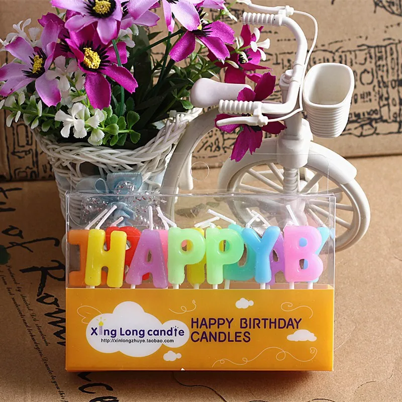 Wholesale good quality letter happy birthday candle for cake decoration