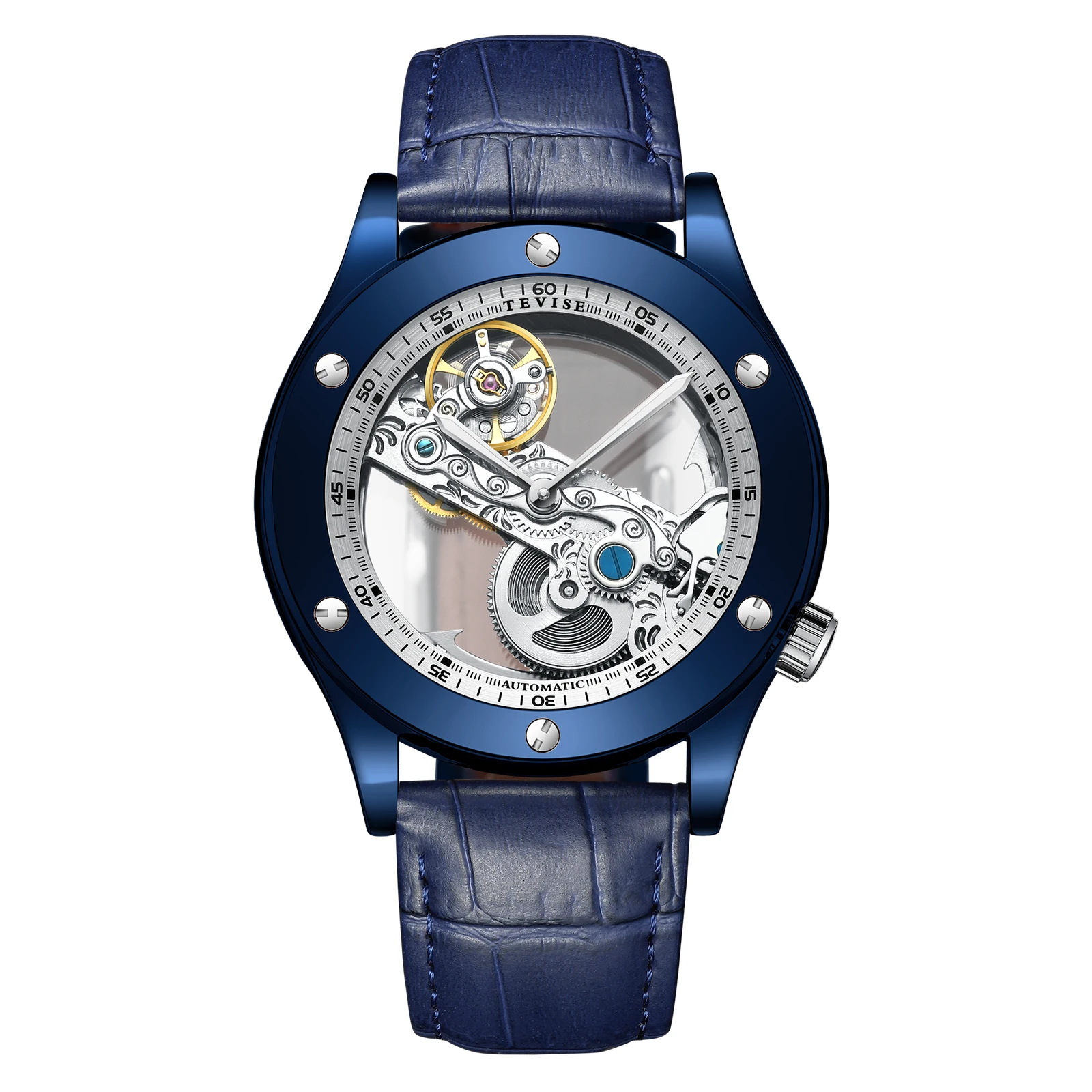 TEVISE T824A Hollow tourbillon waterproof automatic business brand watch luxury tourbillon watch wrist men charm
