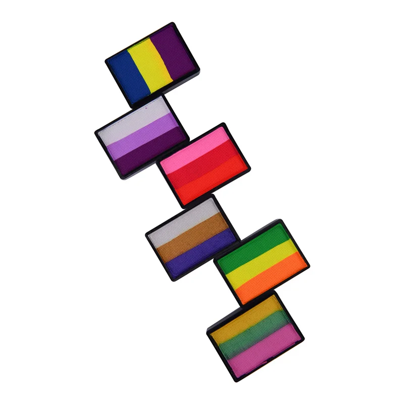 Water Activated Football Cheering World Cup Body Art Face Painting Rainbow Split Cake