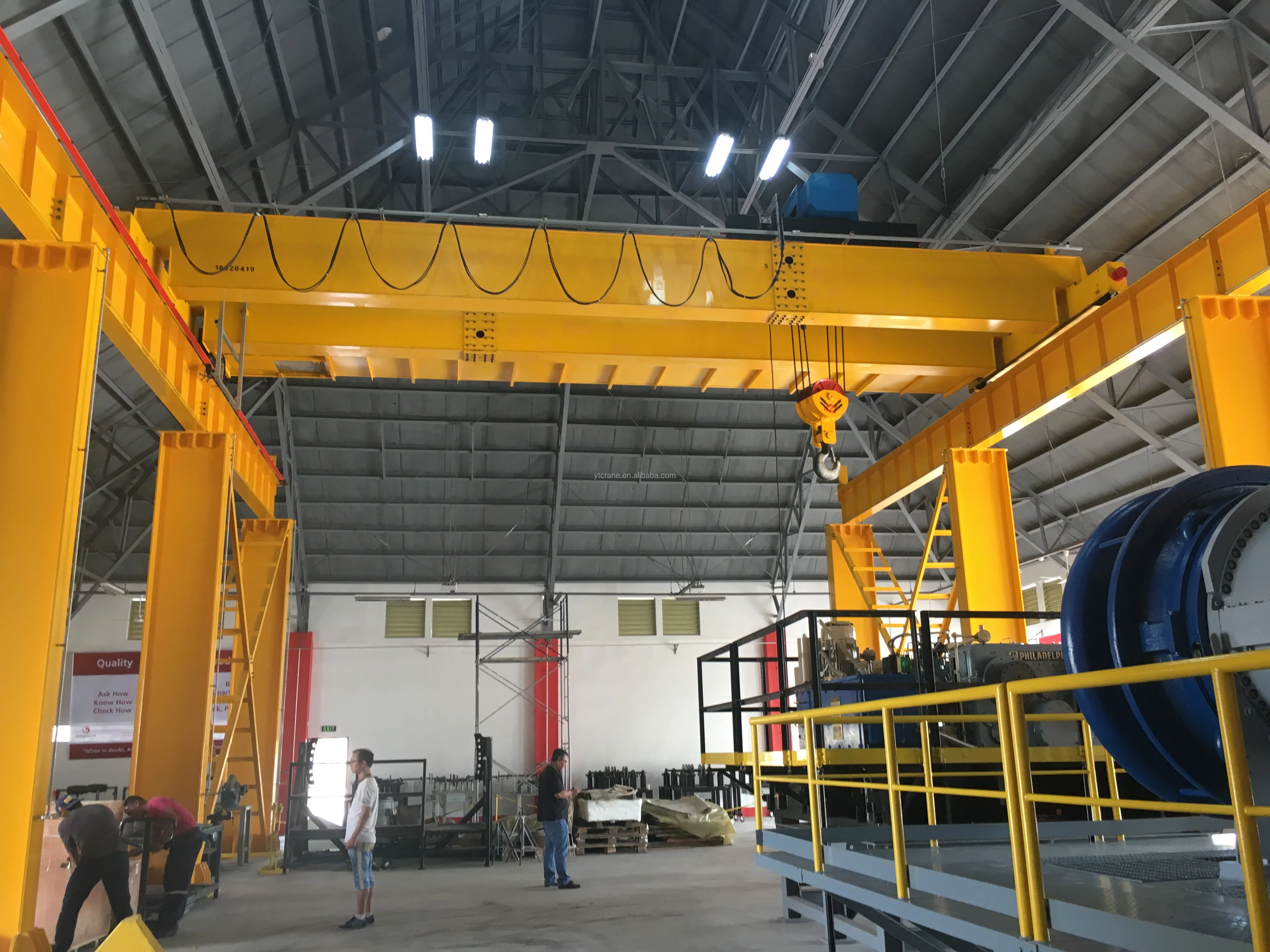 High quality factory use 50 ton 50/10t double hook overhead crane price