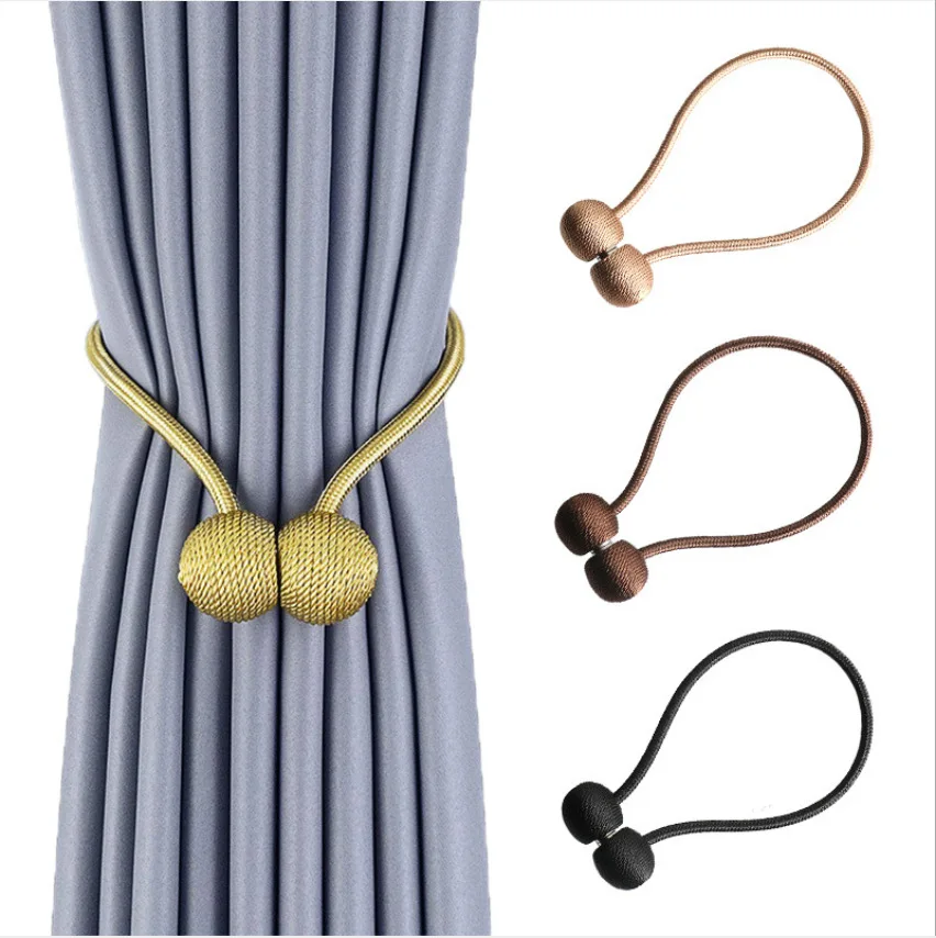 Promotional Simple Design Europe Style Curtain Holders Magnetic Decorative Ball Curtain Tieback Rope