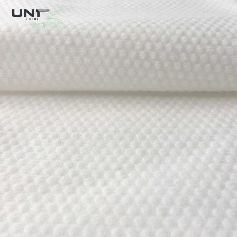 Chinese Hot-Selling Hydrophilic Embossed 3D Small Pearl Dot Non Woven Fabric Roll Spunlace Fabric for Towel