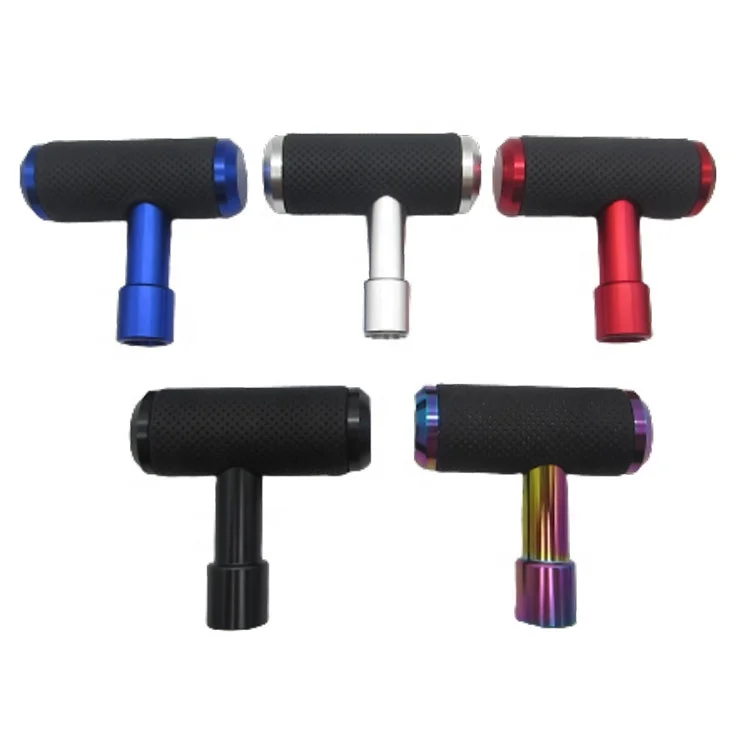 Automobile Universal PU Leather T-Handle Joystick Gear Shift Knob Aluminum Original Shift Knob