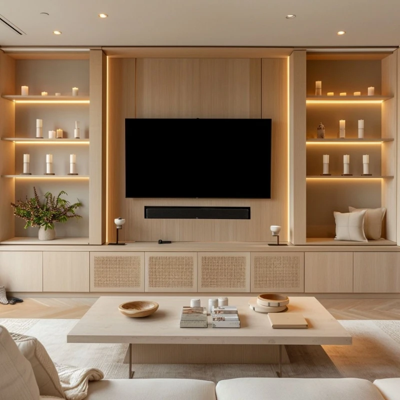 Modern Apartment TV Stand High Quality Living Room TV Furniture cabinet Custom Design Handcrafted Wooden TV Console