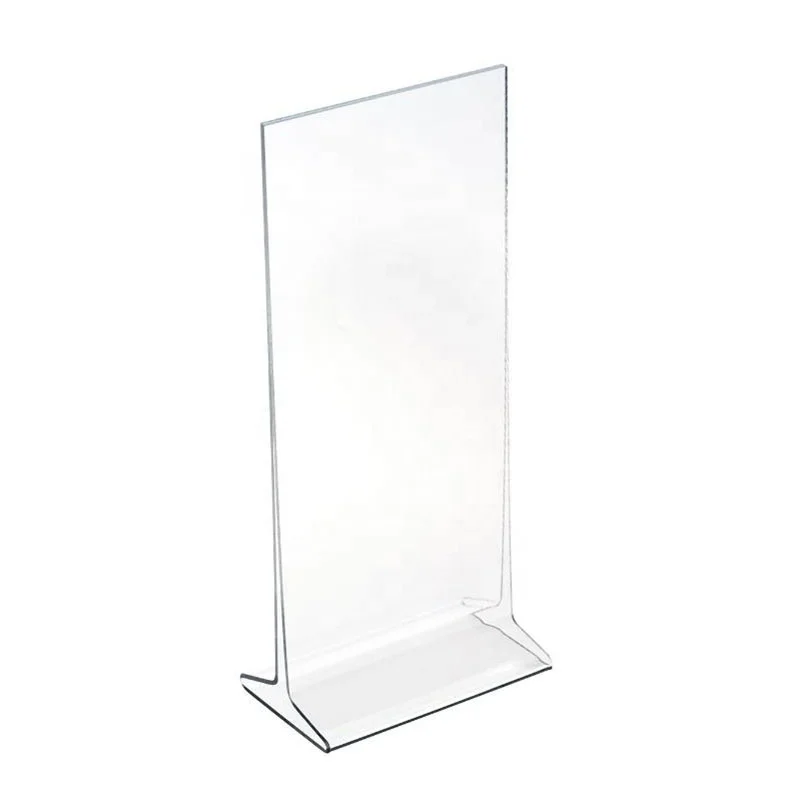 Factory supply T shape L shape customized 5x7  4x6 rotate clear acrylic table tent