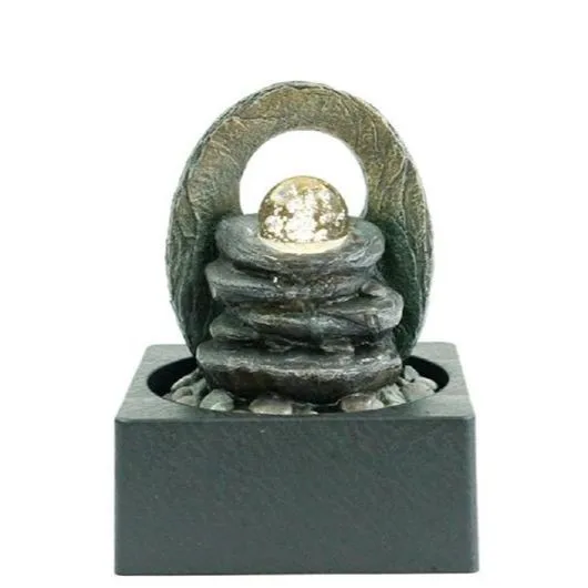 Led Tabletop Water Flowing Fountain Indoor Meditation Decorative Mini Waterfall Fountain House Warming Gifts