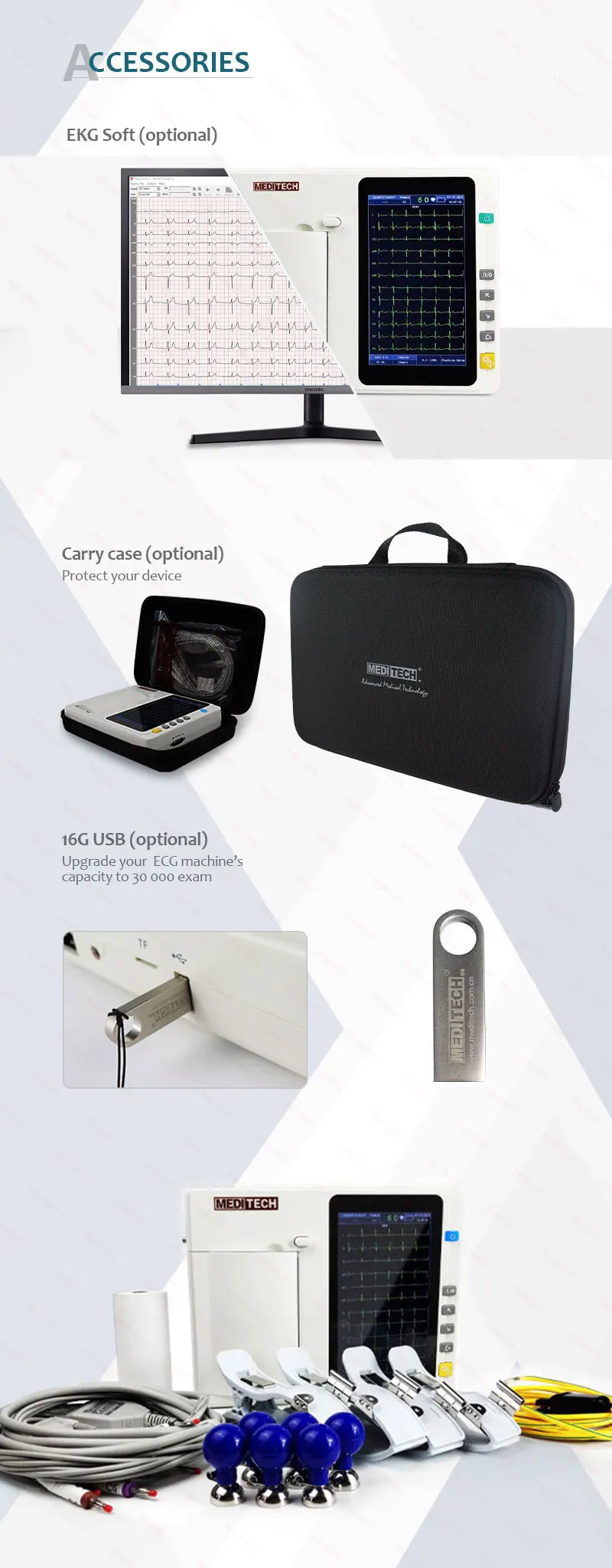 Meditech EKG6A portable Automatic Digital 6 Channel 12 lead ECG/EKG machine