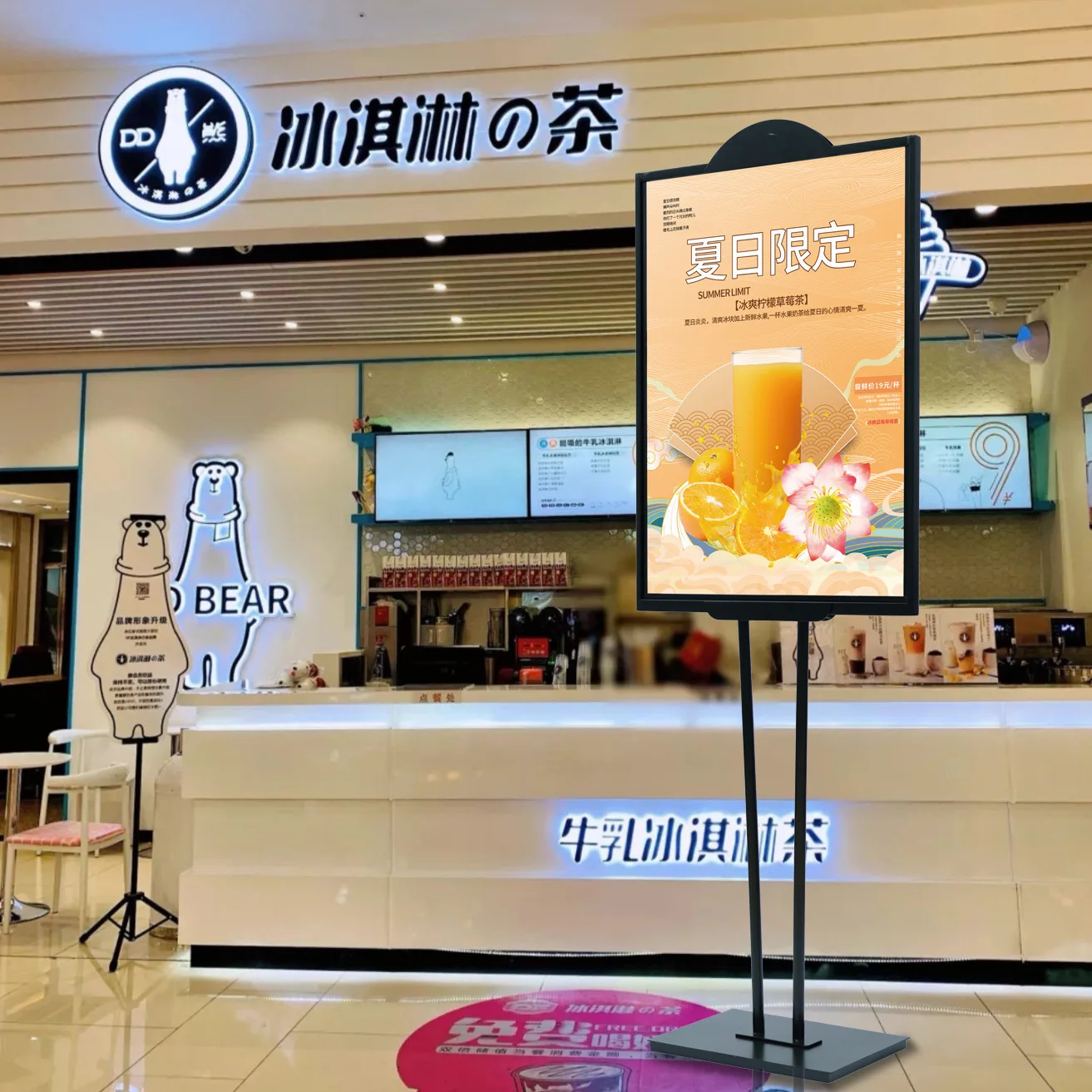 Cheap custom print KT cardboard poster display stand Signage Poster Frame Floor-standing Shopping Mall Advertising Display Stand