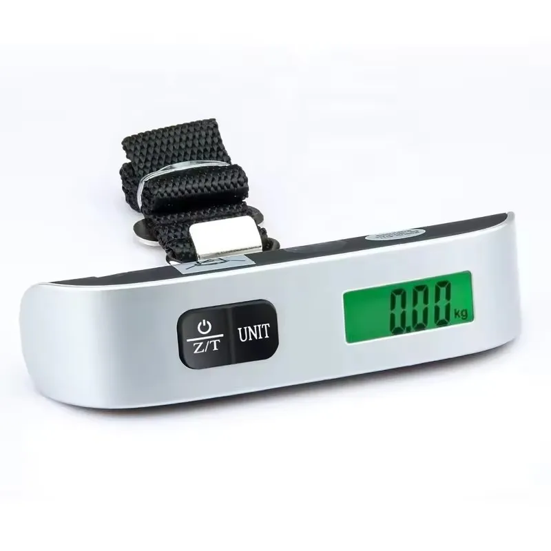 50KG Hand Stainless Steel LCD Display Hanging Suitcase Weighing Portable Travel 50kg Weight Electronic Digital Luggage Scale