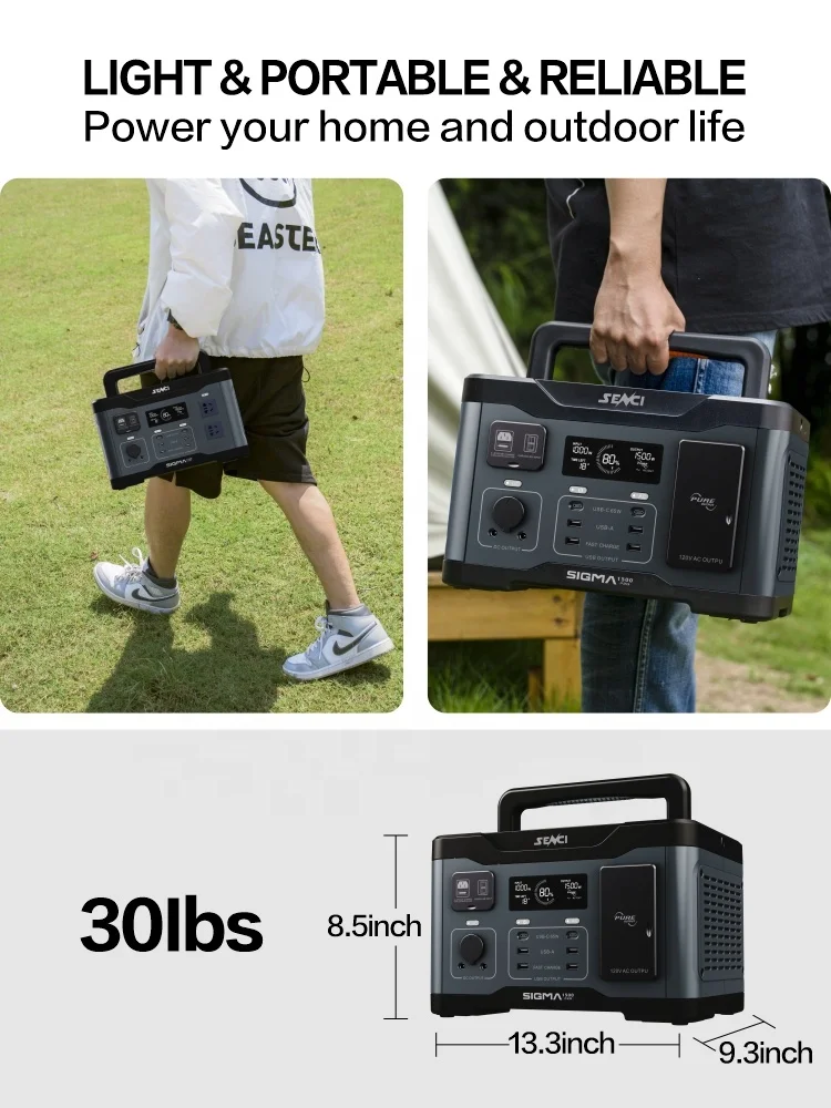 senci LiFePo4 Solar Powered Products 152WH Rechargeable Solar power Generator 1500W 220V 230V EU Plug power backup