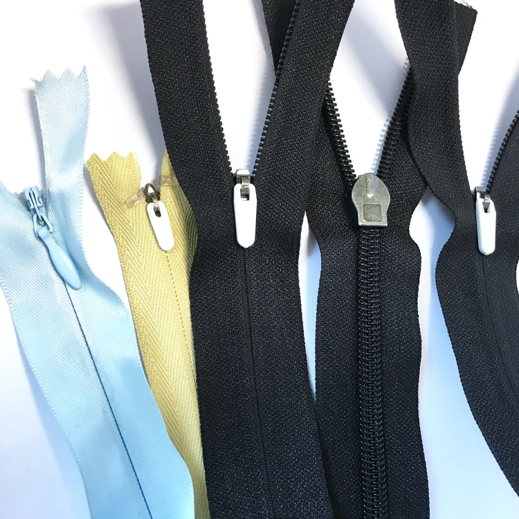 JY Customized 5# Transparent Top Stopper Nylon Invisible Zipper  With Plastic Slider