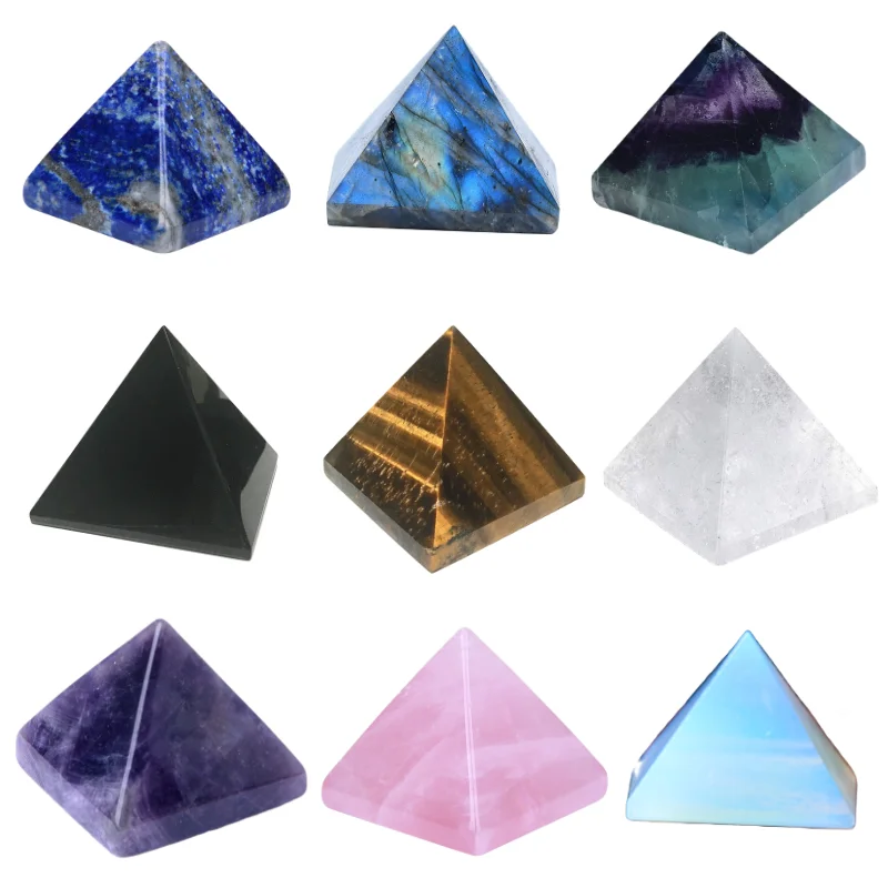 3CM Amethyst Pyramid Crystal Energy Healing Tower for Witchcraft Supplies Meditation Reiki Balancing Pyramid Crystal