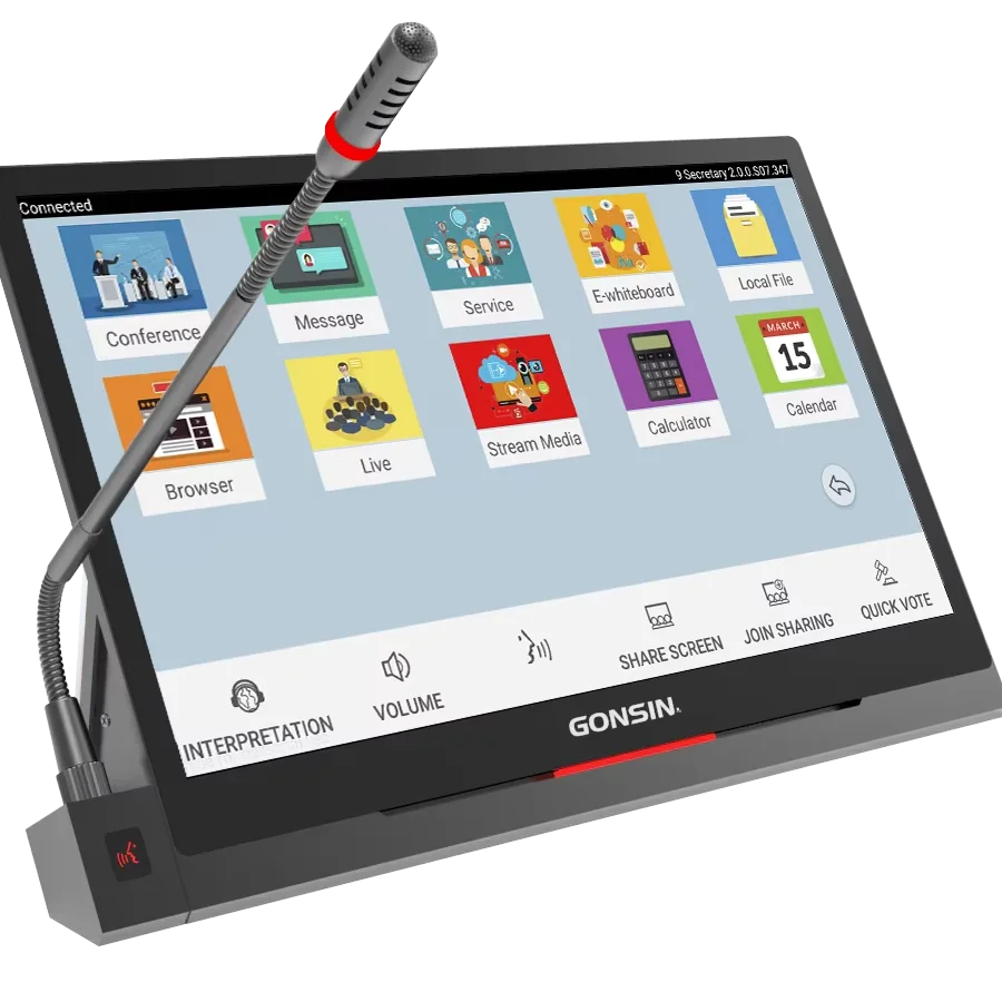 Paperless Conference System 15.6 inch desk motorized lcd monitor lift ultra-thin and ultra-narrow edge