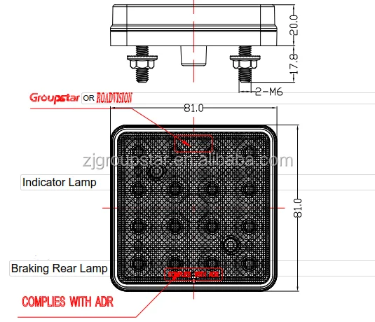 Manufacturer Cargo Trailer Tail Lights 12v Square Turn Stop Truck Lights LED