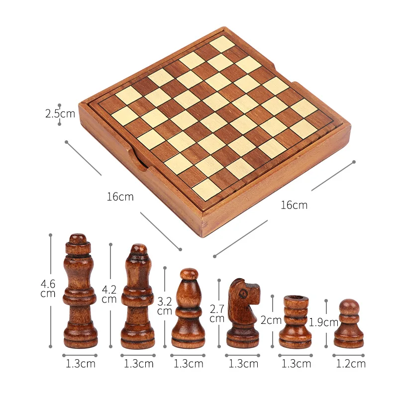 High Quality Custom Wooden Checkers Board Chess Set For Kids Play Game
