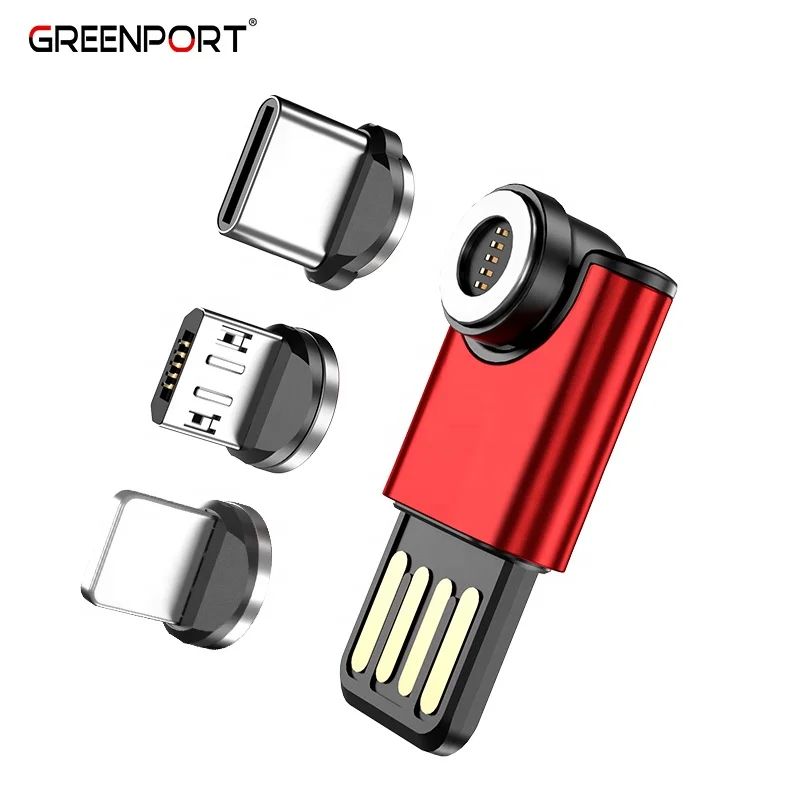 Магнитное мини-устройство для быстрой зарядки со свободным вращением на 540 градусов, супертонкий адаптер для зарядки, короткий мини-кабель для зарядки и передачи данных для всех продуктов