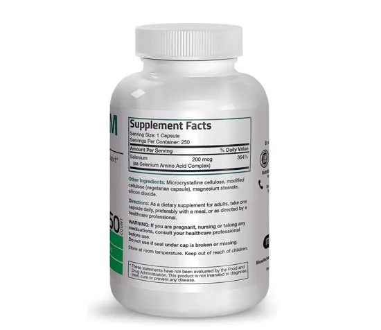 Amazon Hot Selling Natural Formulation Immune System and Antioxidant Support Selenium Capsule