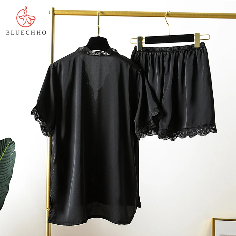 Fashionable short-sleeved lace pajamas home service students fresh home sleepwear can be worn outside