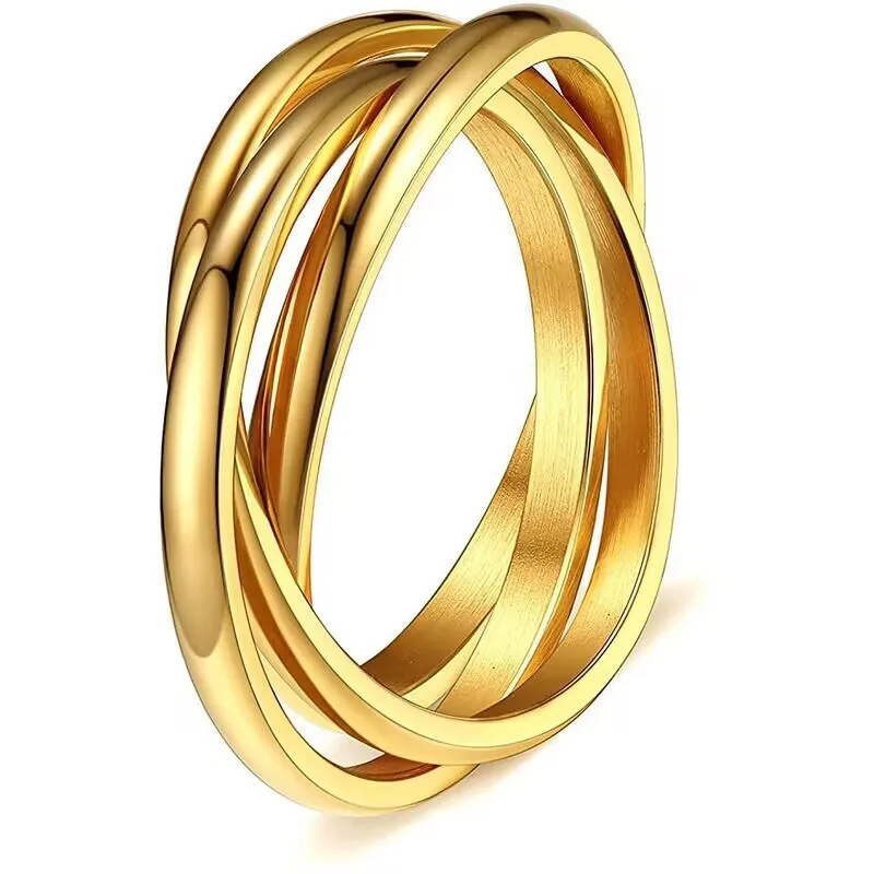 OEM Anillos De Oro 3 Rings In 1 Simple Men Women China Wholesale Stainless Steel Rings Custom