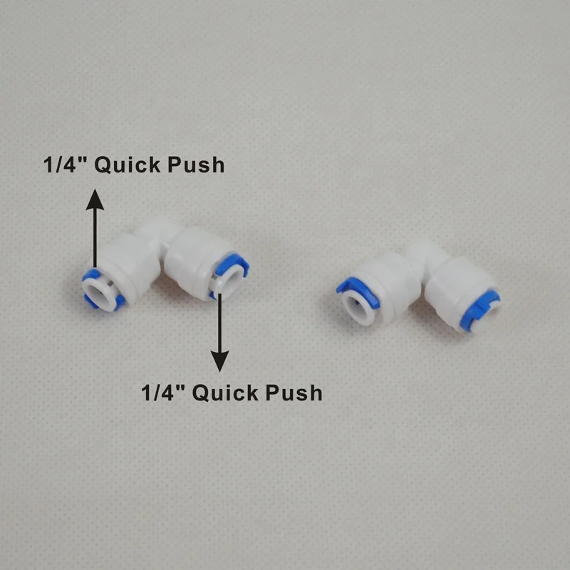 Quick Connectors 1/4-Inch Tube Union Elbow Fitting Connection for Water Filters and RO Reverse Osmosis Systems