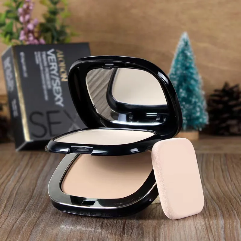 OEM private label makeup packaging double layer smooth matte waterproof powder pressed foundation