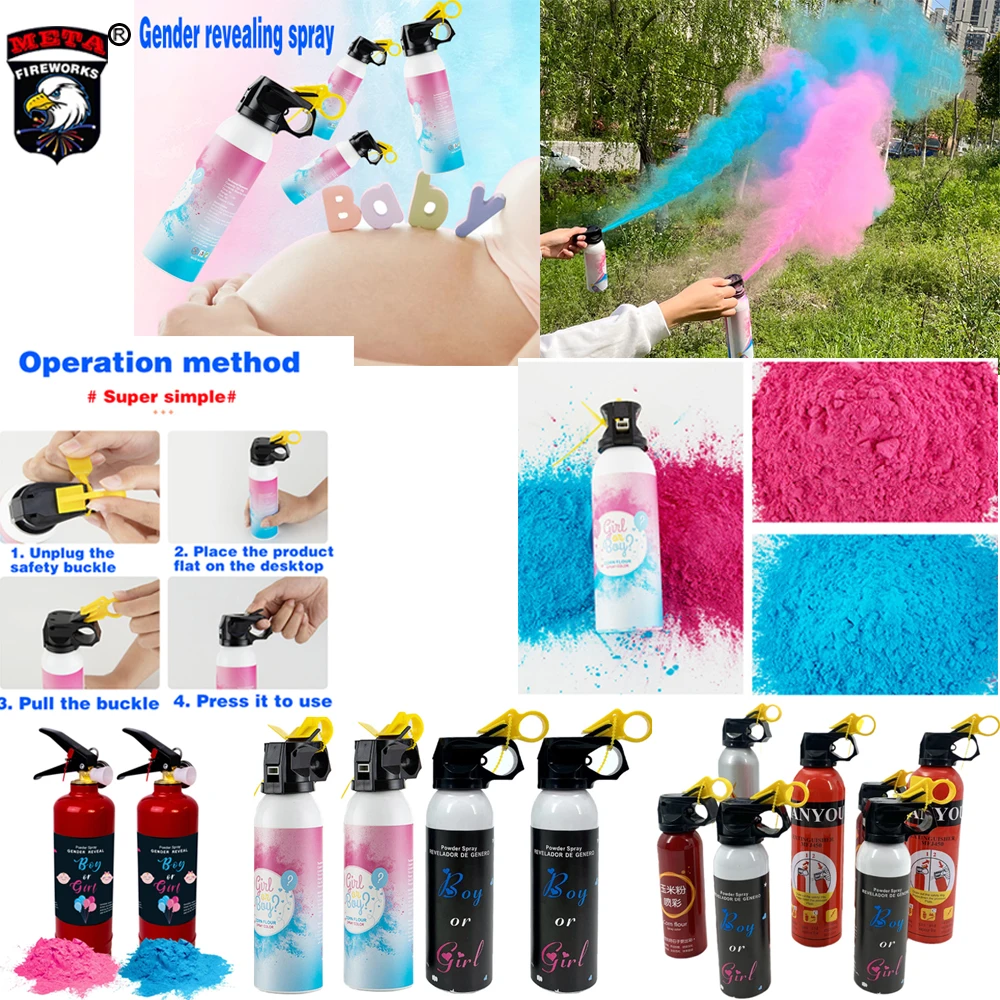 Iron Can   Aluminum tank Gender Reveals Color Spray Extinguisher Color Blaster Powder Smoke Color Spray Salute Fireworks