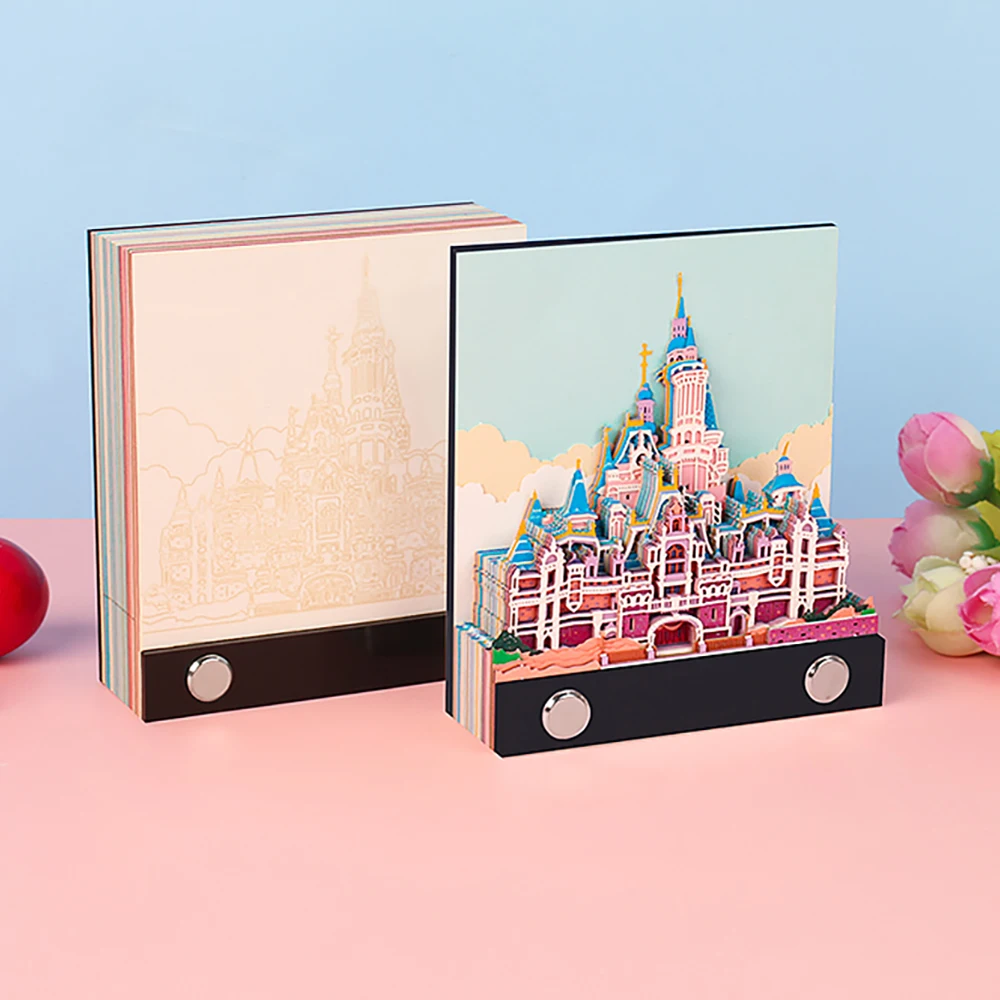 Блокнот для заметок на заказ, стикеры с изображением фантастического замка, офисные и школьные принадлежности, подарки для девочек