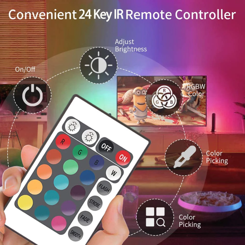 Led Lights Strips Usb Infrared Control Rgb Smd2835 Dc5v 1m 2m 3m 4m 5m Flexible Lamp Tape Diode Tv Background Lighting Luces Led