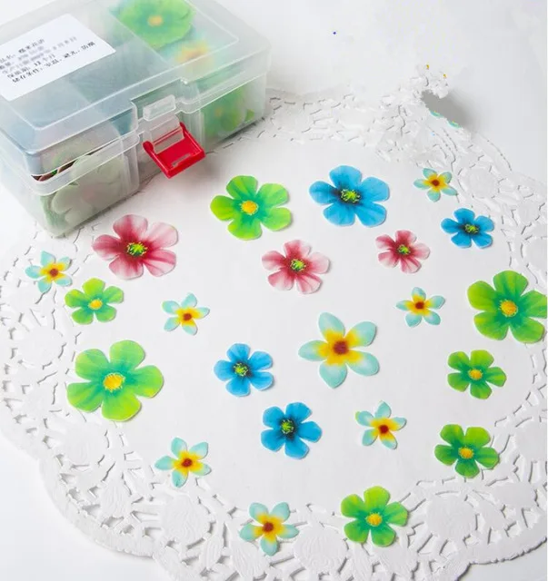 
300pcs/box Mixed Butterfly flowers Edible Glutinous Wafer Rice Paper Cake Cupcake Toppers Cake Decoration Birthday Wedding 