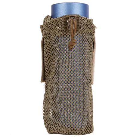 Small Hidden Foldable Lightweight Mesh Water Bottle Carrier Drink Cup Bottle Pouch Holder With Drawstring Open Top