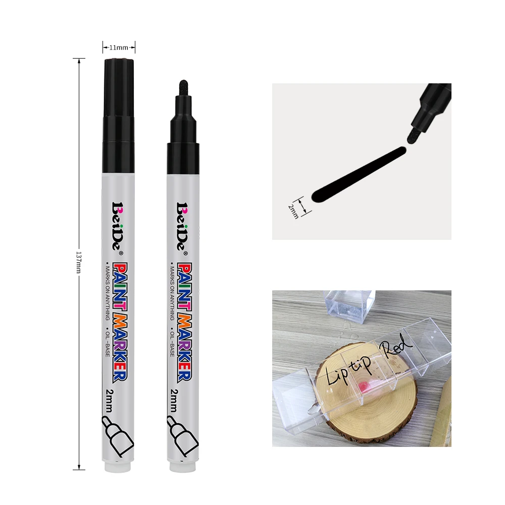 Oil-based paint Marker, quick dry marker, water-proof marker, 2 color pack