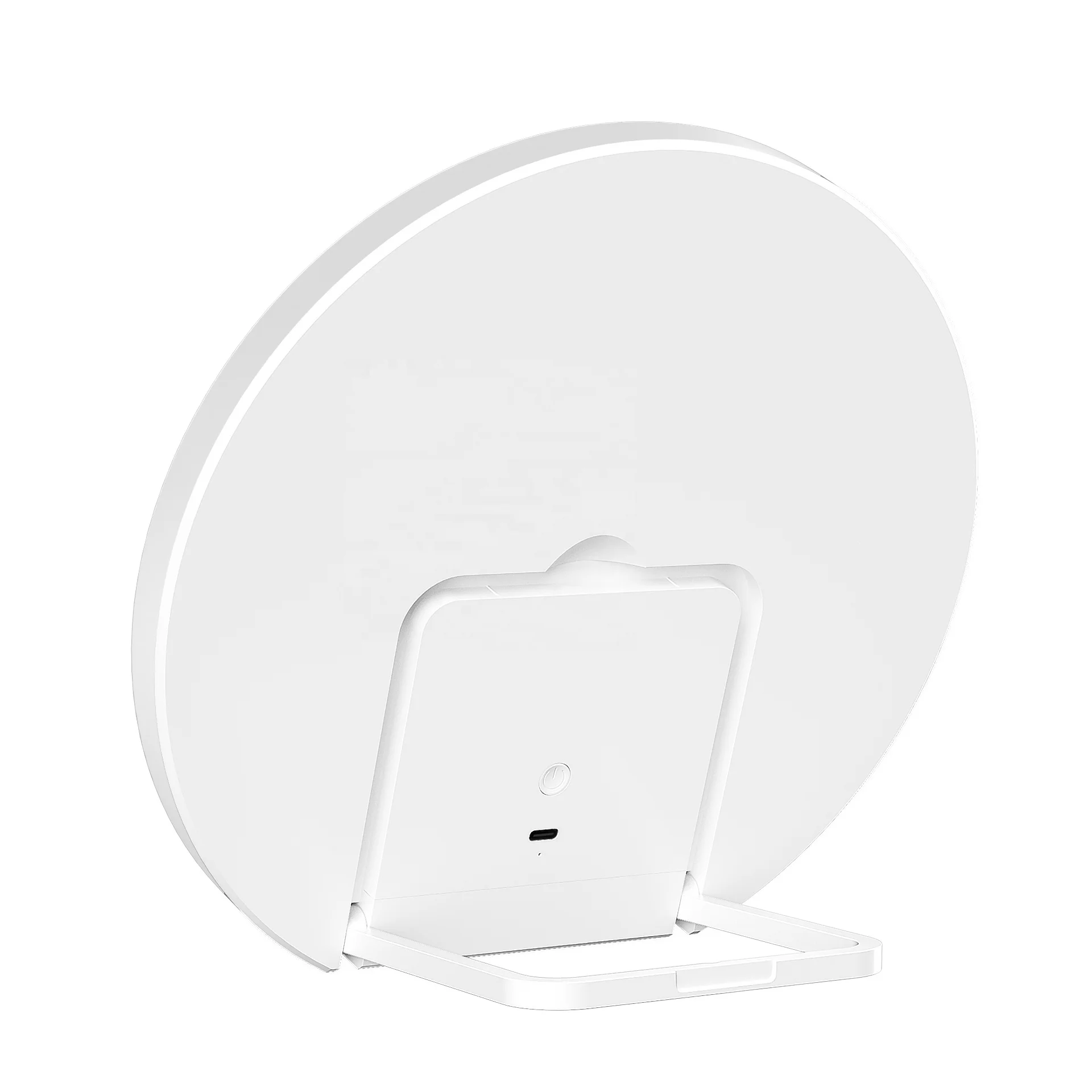 2023 New Arrivals Round Tabletop Makeup Mirror with Folding Stand Portable Travel LED Hanging Wall Mirror with lights