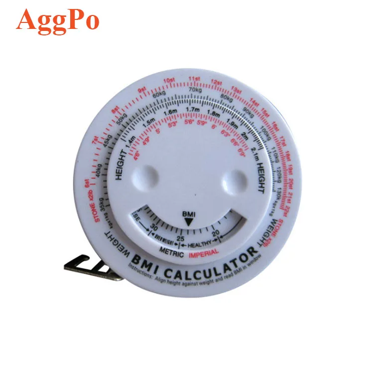 Triangle BMI Body Mass Index Tape Round Mini 1.5m Body Tape Measure Heart Shape Portable Fitness BMI Measurement Ruler