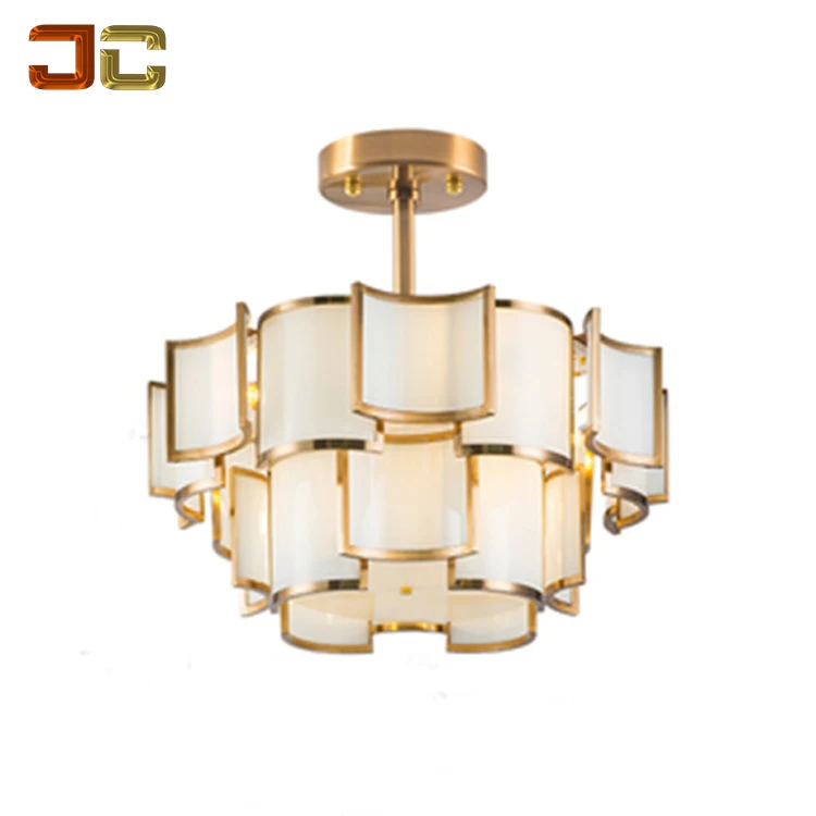 Люстра JC LIGHTING lux, латунная Современная Золотая круглая Подвесная лампа из молочного стекла для детской комнаты