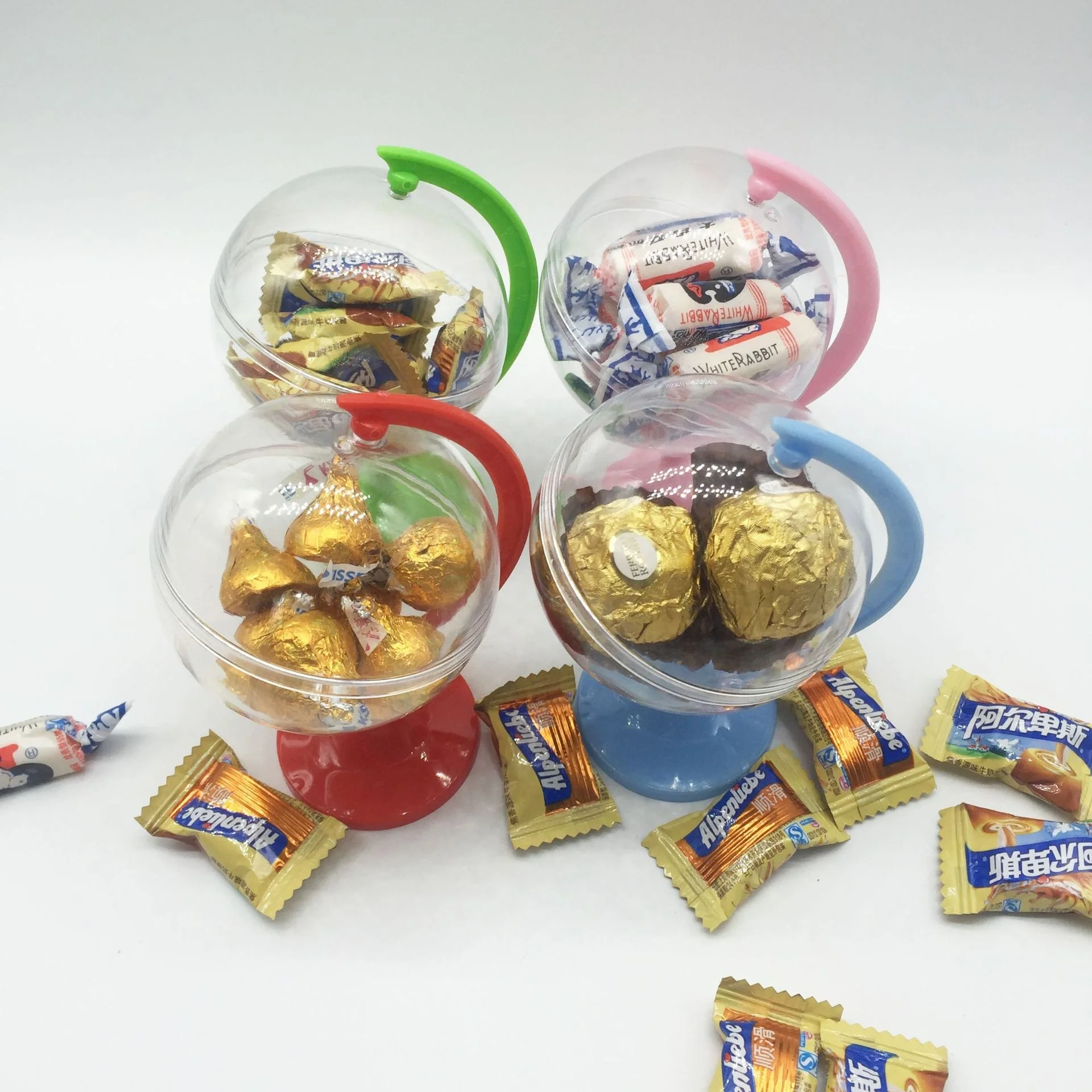Promotion Sale 20pcs/lot Baby Showers Plastic Globe candy box in different color Wedding Souvenir