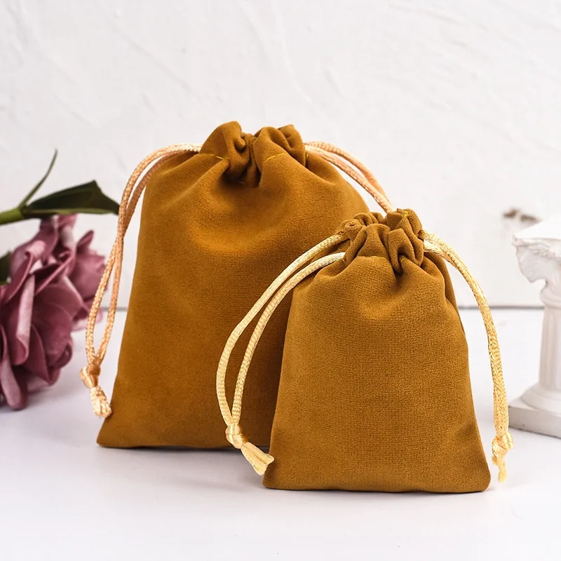 Becan  Custom Logo Microfiber Cotton Drawstring Bag Envelop Packaging Velvet Jewelry Pouches