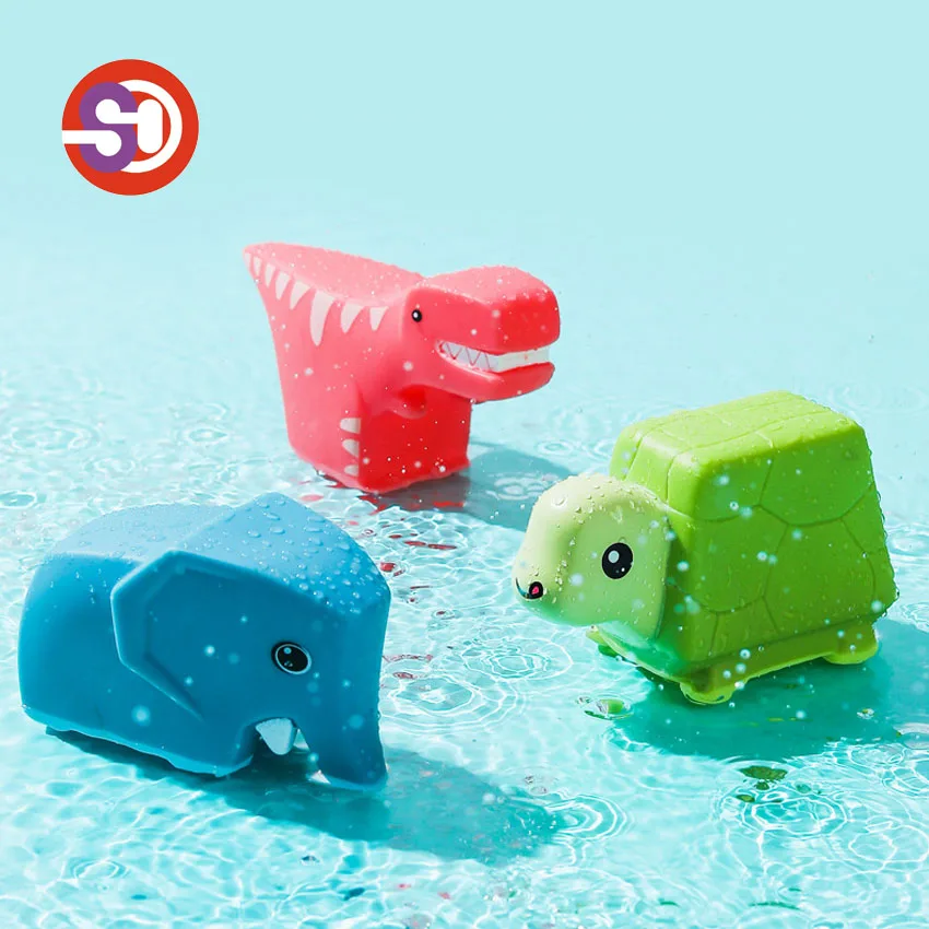 2023 Rubber Floating Spray Water Animal Child Rubber Squirts Baby Bath Dinosaur For Toys