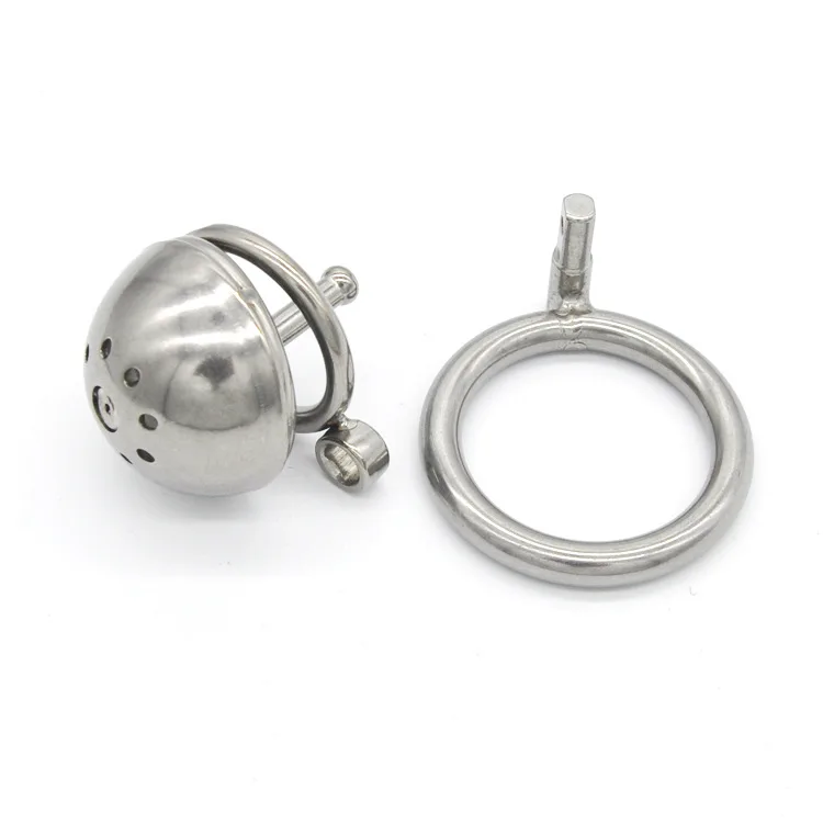Small Metal Cuckold Cock Cage Penis Lock slave Bondage Device with Urethral Plug Adult Sex Toys